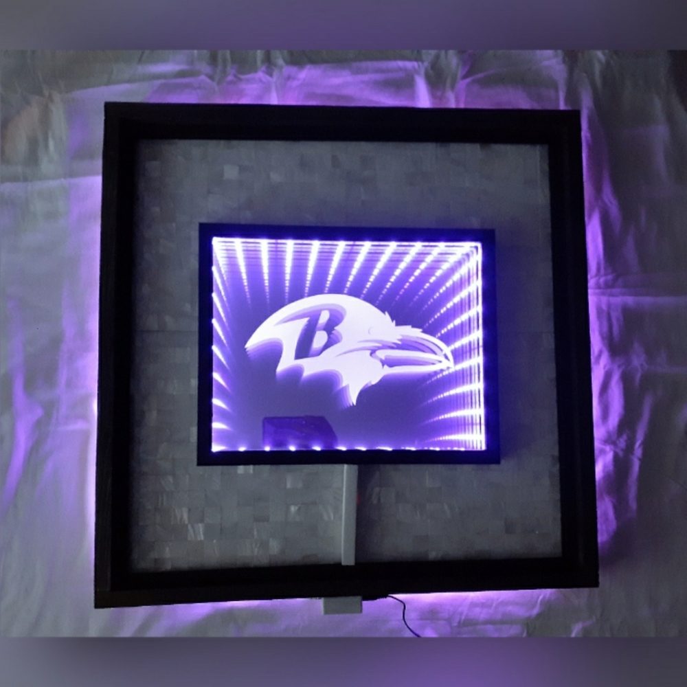 Baltimore Ravens NFL LED Infinity Mirror Shell Art